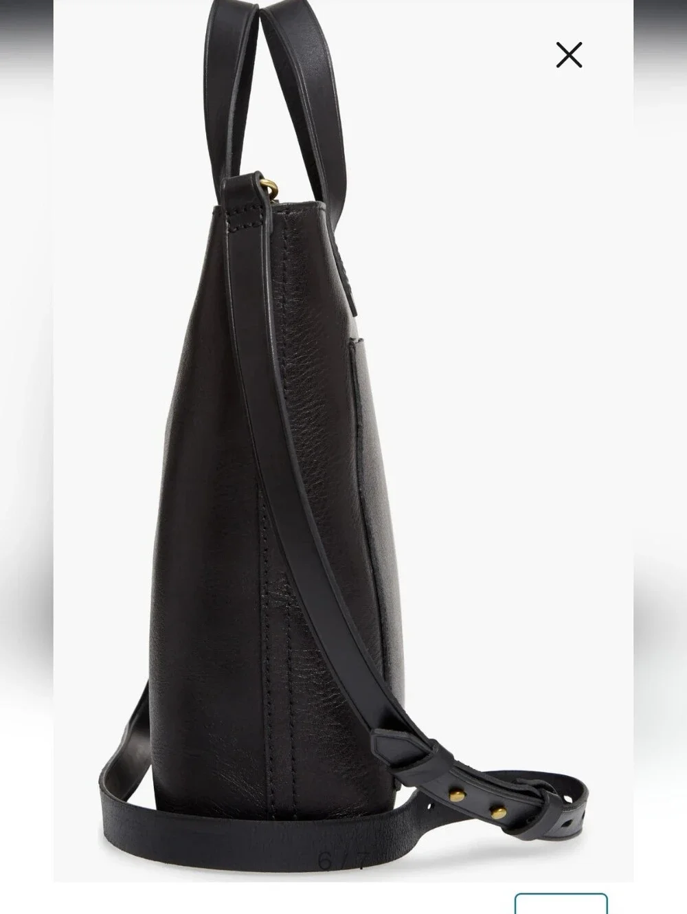 Madewell Zip Top Transport Crossbody Black Leather Tote Small - Picture 6 of 13